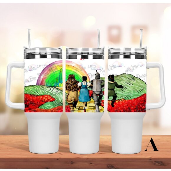 Disney Wizard of oz 40 oz Tumbler/Water bottle/Mug with lid, handle and straw. B - Picture 8 of 8